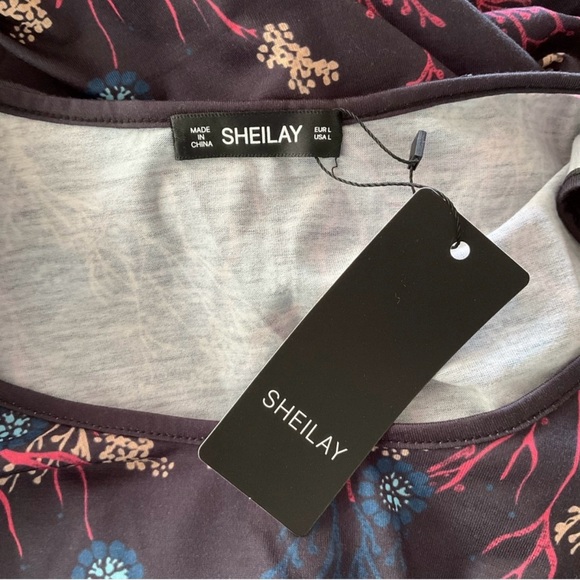 Sheilay Black Dress with Coral Print - Picture 6 of 6